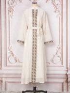 Long sleeved lace up loose dress