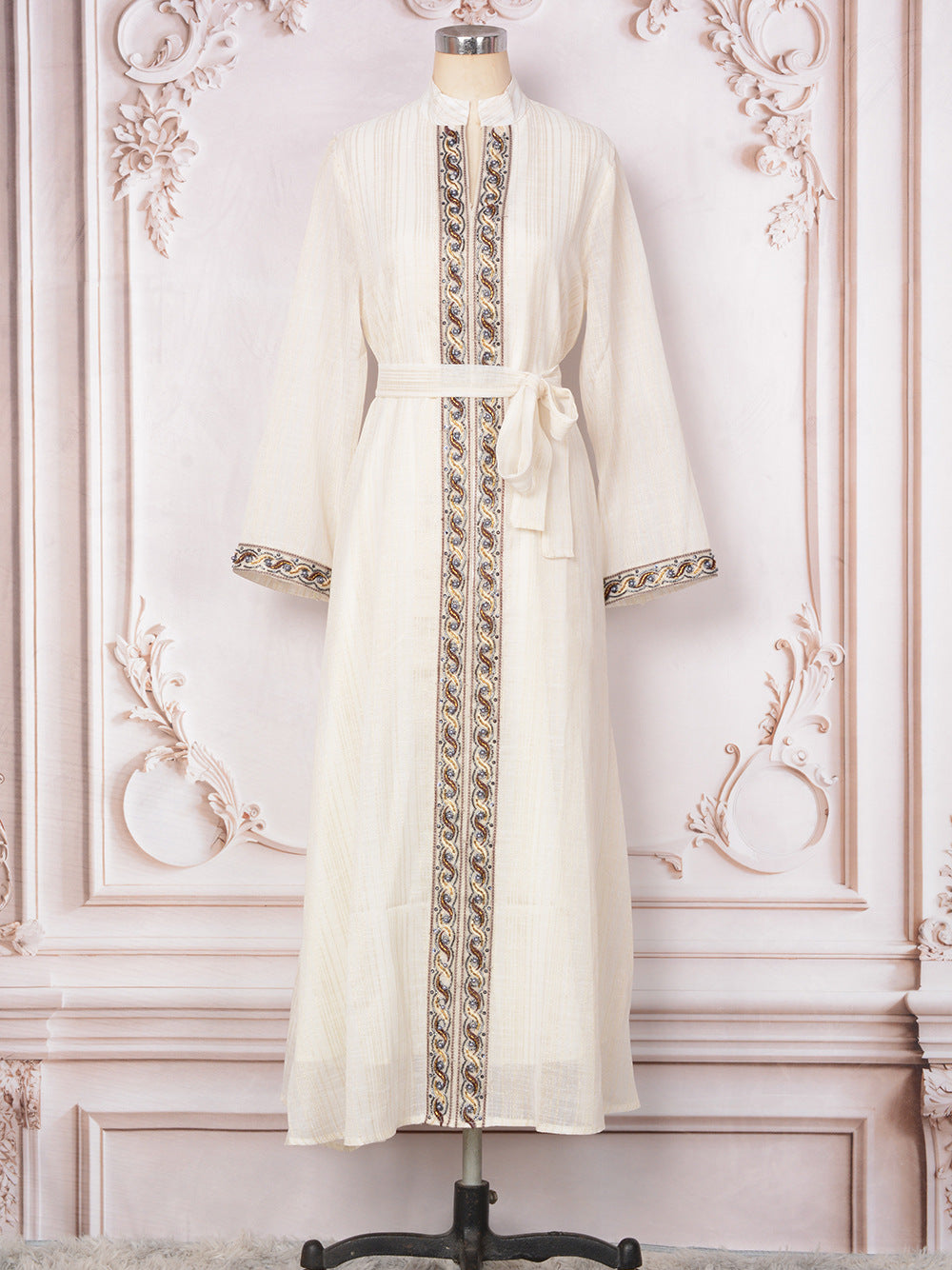 Long sleeved lace up loose dress