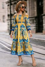 Off-Shoulder Floral Midi Dress