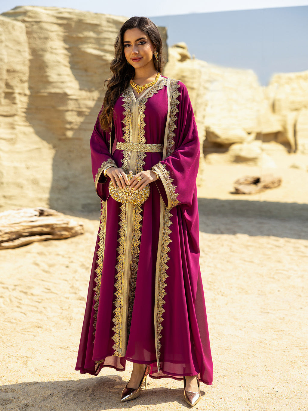Two-Piece Chiffon Maxi Dress Set