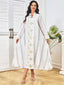 Embroidered Long-Sleeve Maxi Dress
