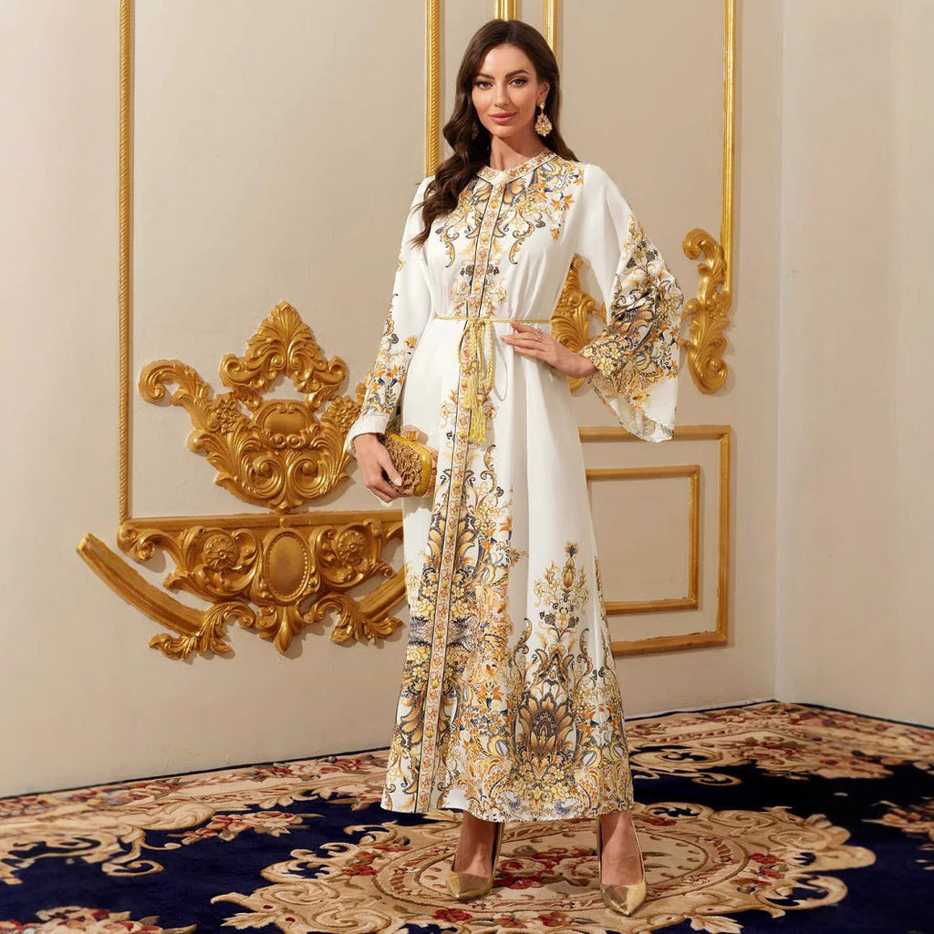 Satin Printed Mother & Daughter Maxi Dress