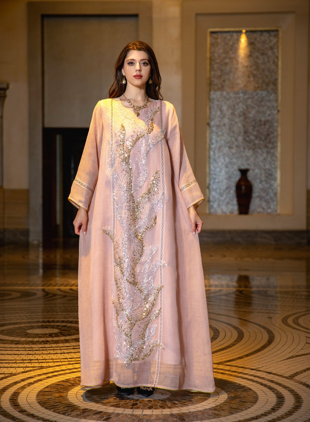 Sequin Mesh Maxi Dress