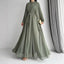 Green Belted Chiffon Maxi Dress