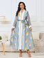 Embroidered bead two-piece long skirt set