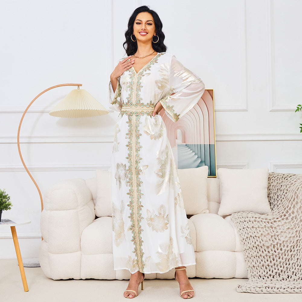 V-neck long sleeved dress