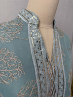 Long-Sleeve Embroidered Floral Maxi Dress