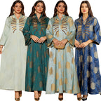 Embroidered V-Neck Maxi Dress