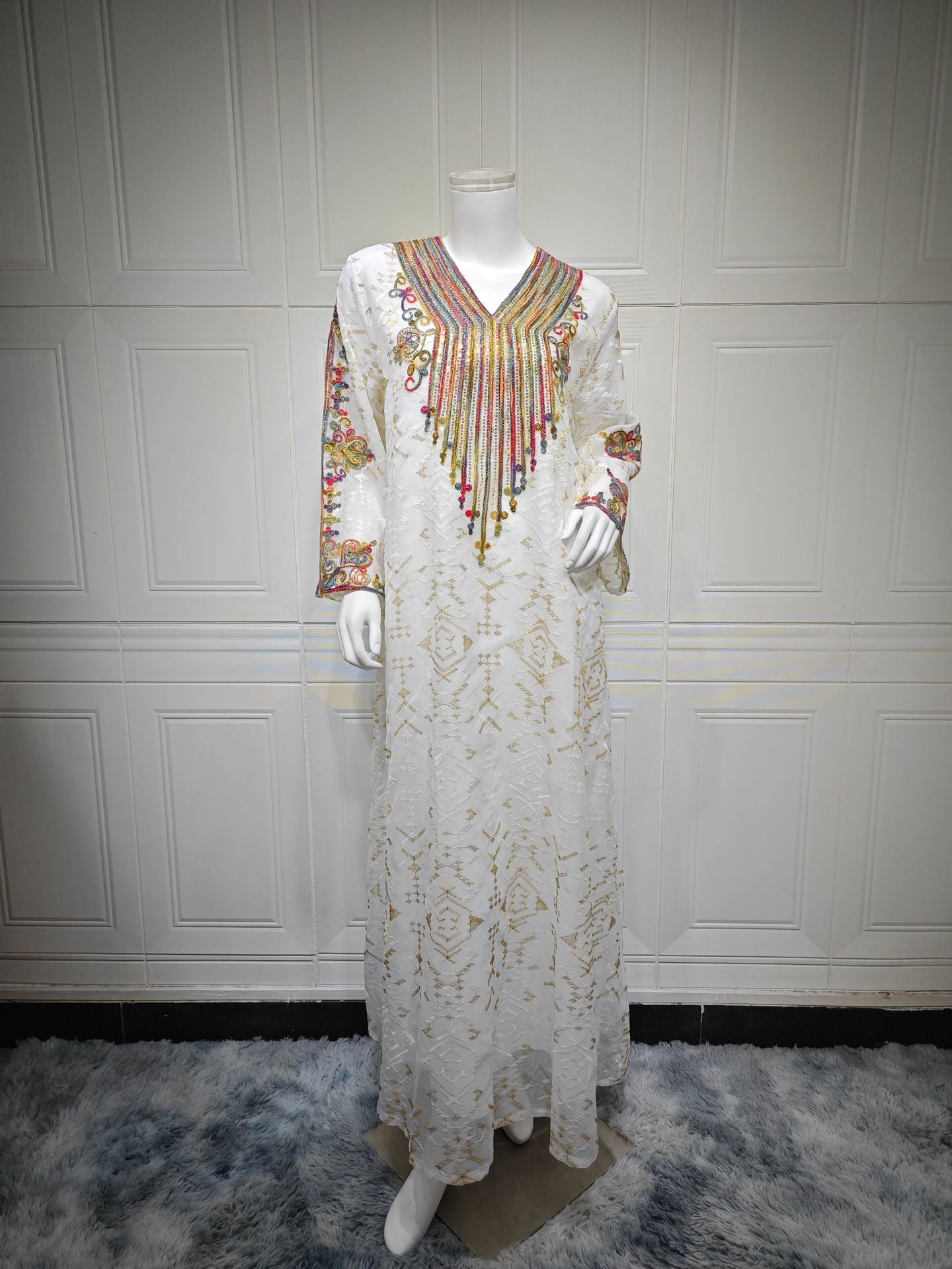 Embroidered Applique Maxi Dress