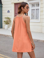 Eyelet sleeveless mini dress, feminine summer dress by Vilmere