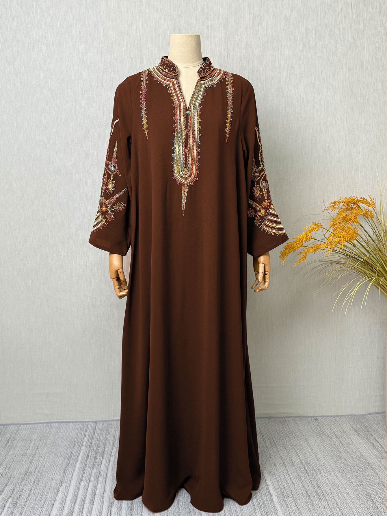 Embroidered Robe Dress