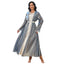 Floral Collar Long-Sleeve Maxi Dress
