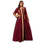 Lace Long-Sleeve Maxi Dress, Burgundy