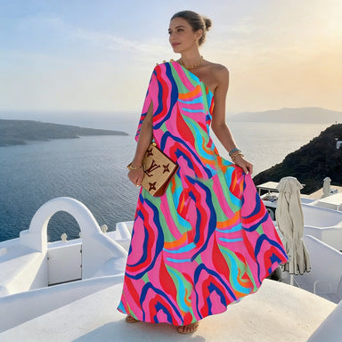 Rose Pink Off-Shoulder Maxi Dress
