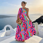 Rose Pink Off-Shoulder Maxi Dress
