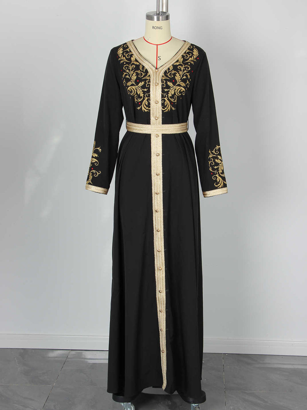 Black Embroidered Maxi Dress