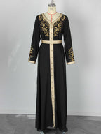 Black Embroidered Maxi Dress