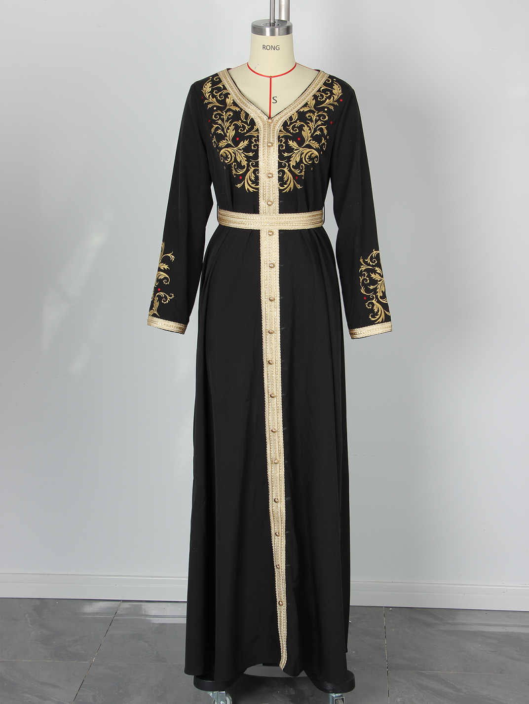 Black Embroidered Maxi Dress