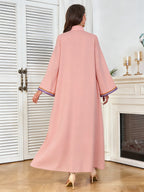 V-Neck Tassel Long-Sleeve Maxi Dress