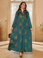 Embroidered V-Neck Maxi Dress