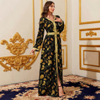 Long-Sleeve Printed Maxi Dress