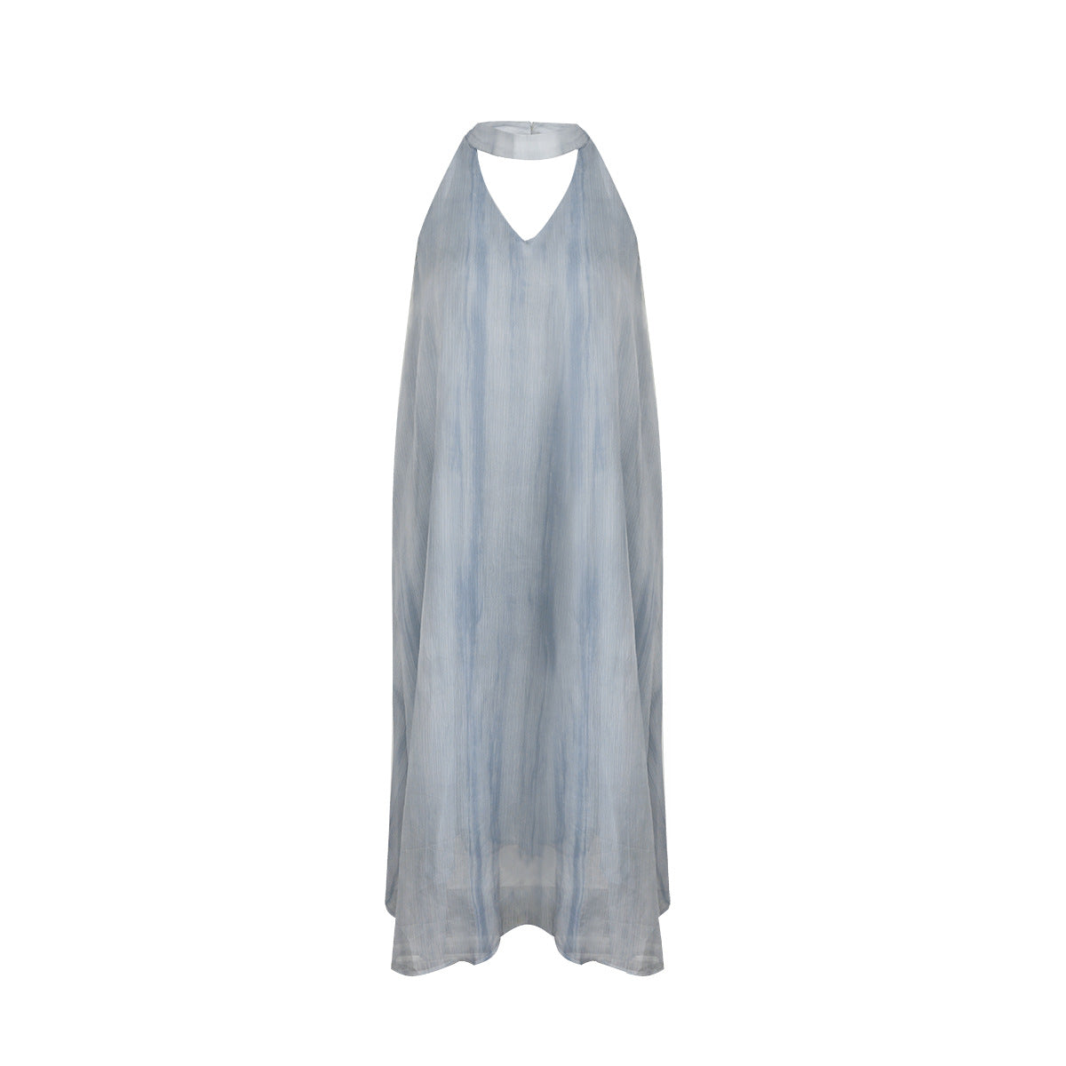 Sheer Backless Halter Maxi Beach Dress for Women, Sleeveless