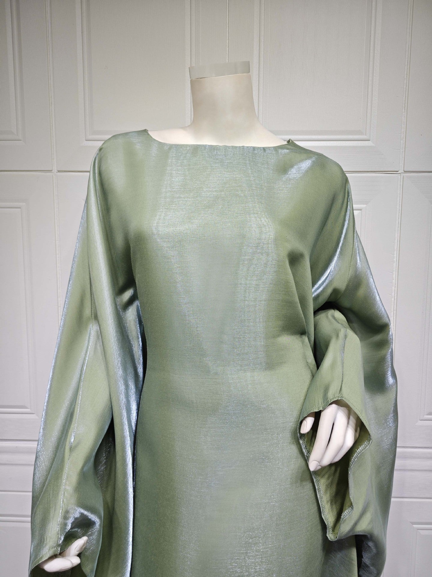 Shiny Satin Belted Maxi Dress