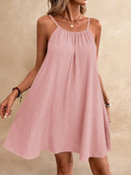 Backless Tie-Back Sleeveless Midi Dress