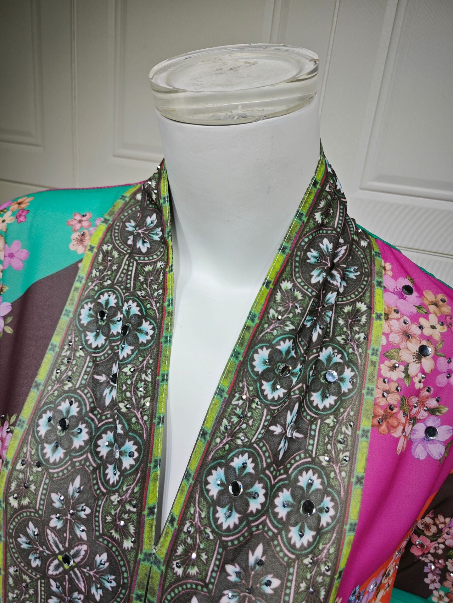 Rhinestone Printed Maxi Dress