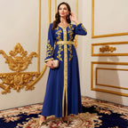 Embroidered Lace Maxi Dress, Long Sleeve