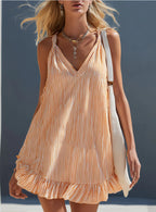 Striped Ruffle Mini Dress