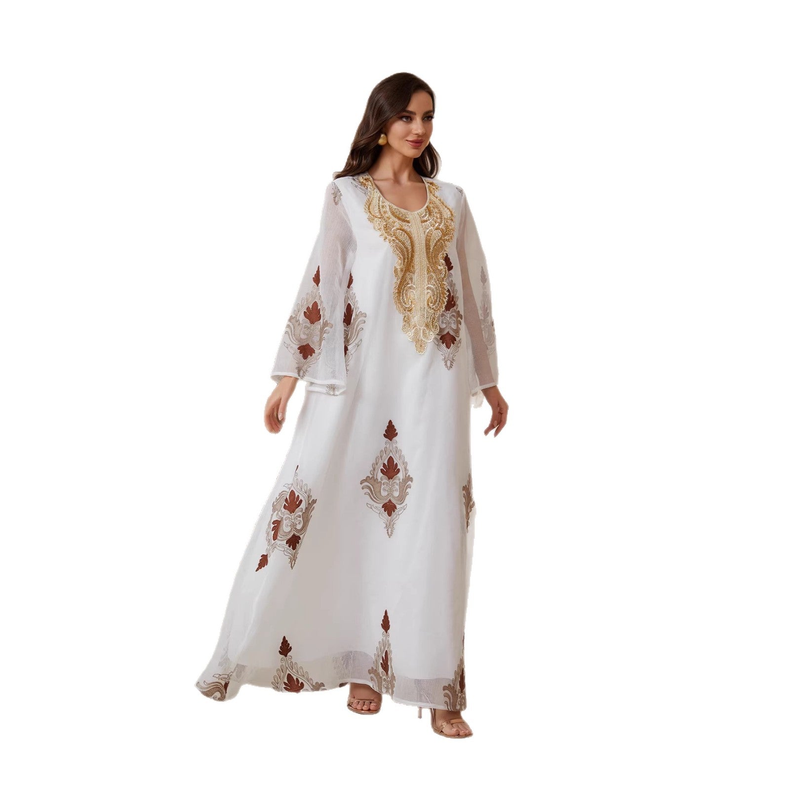 Round-Neck Long-Sleeve Maxi Dress Hauptbild