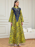 Yellow Sequin Tassel Maxi Dress