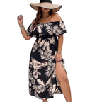 Plus-Size One-Shoulder Maxi Dress for women with sleeveless