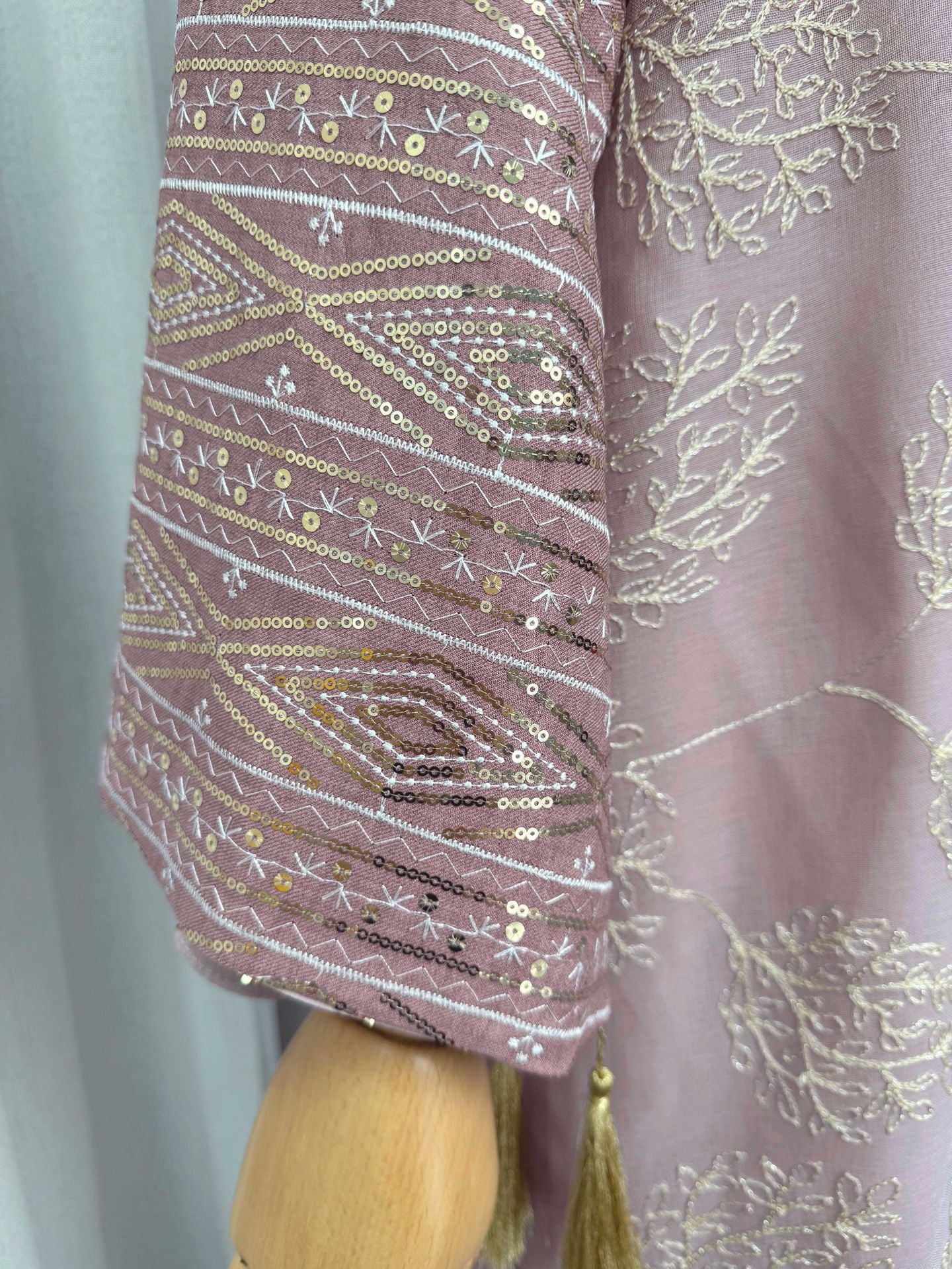 Embroidered Mesh Maxi Dress