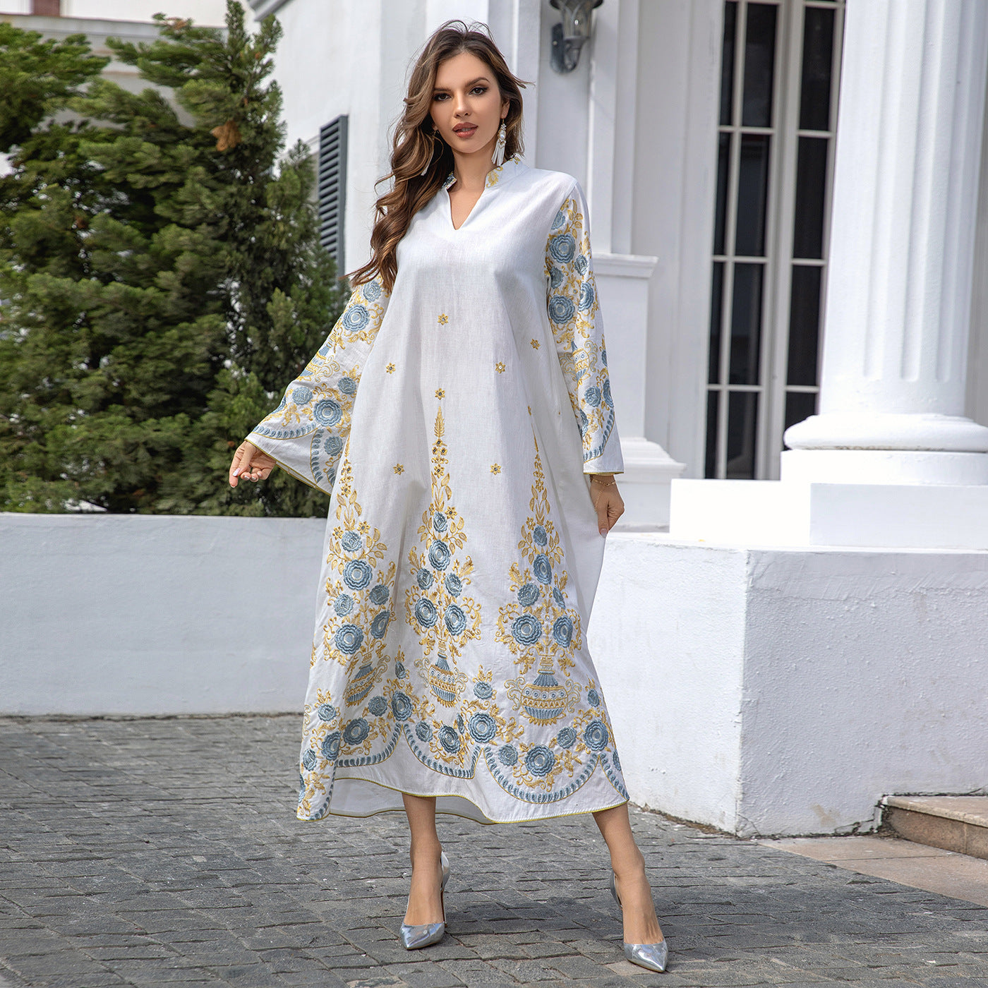 Embroidered Evening Maxi Dress Main image