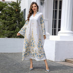 Embroidered Evening Maxi Dress