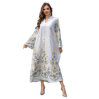 Embroidered Evening Maxi Dress for women with long sleeves