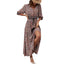Printed V-Neck A-Line Maxi Dress