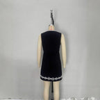 Single-Breasted Sleeveless Mini Skirt for Women