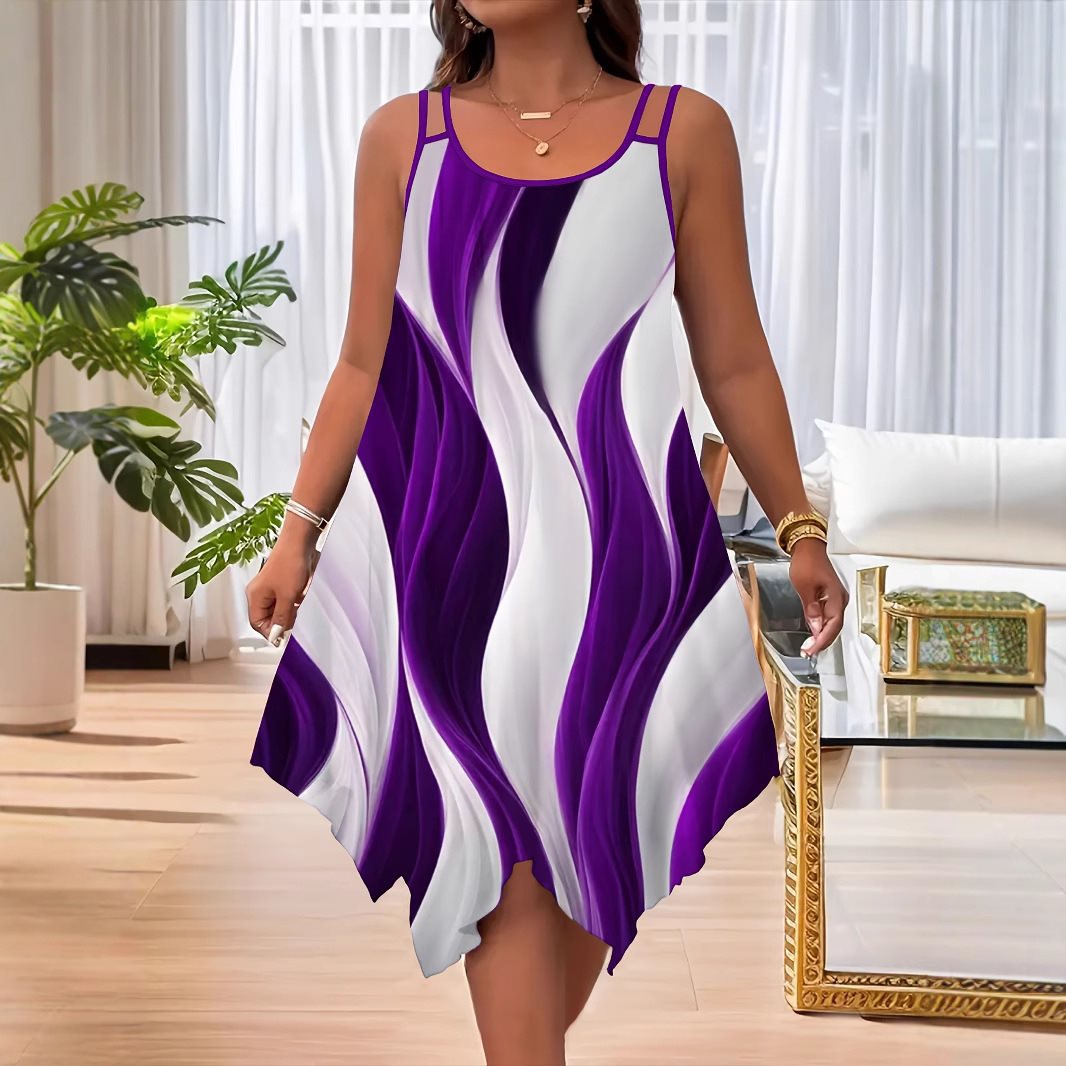 Ivy-Plus-Size Abstract Print Midi Dress Secondary image