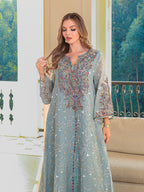 Embroidered Ethnic Robe Maxi Dress