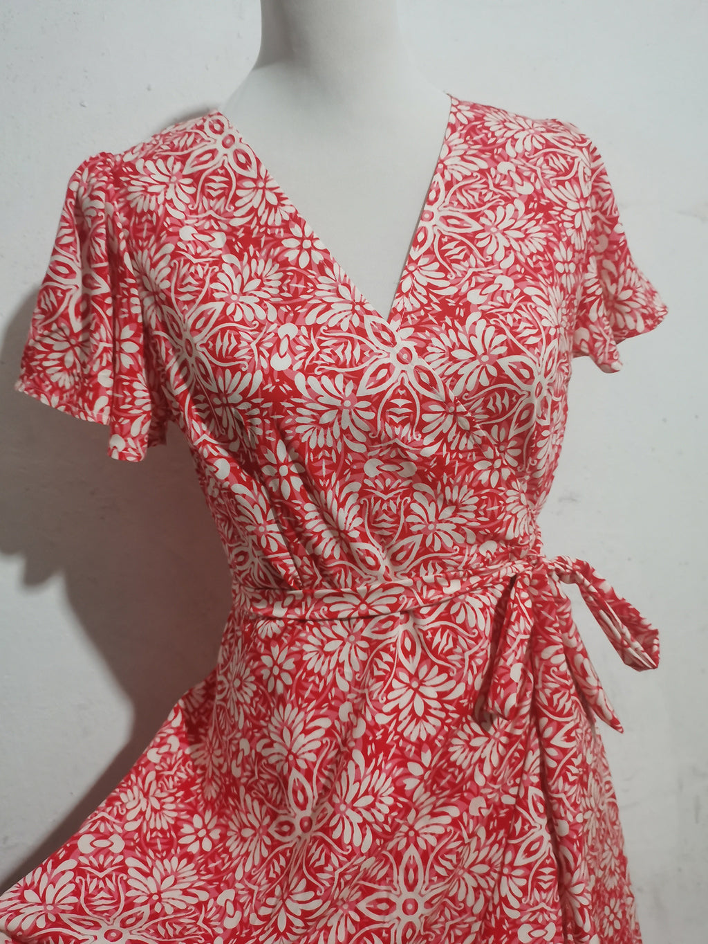Floral V-Neck Irregular-Hem Maxi Dress