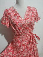 Floral V-Neck Irregular-Hem Maxi Dress