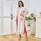Embroidered Sequin Long-Sleeve Maxi Dress