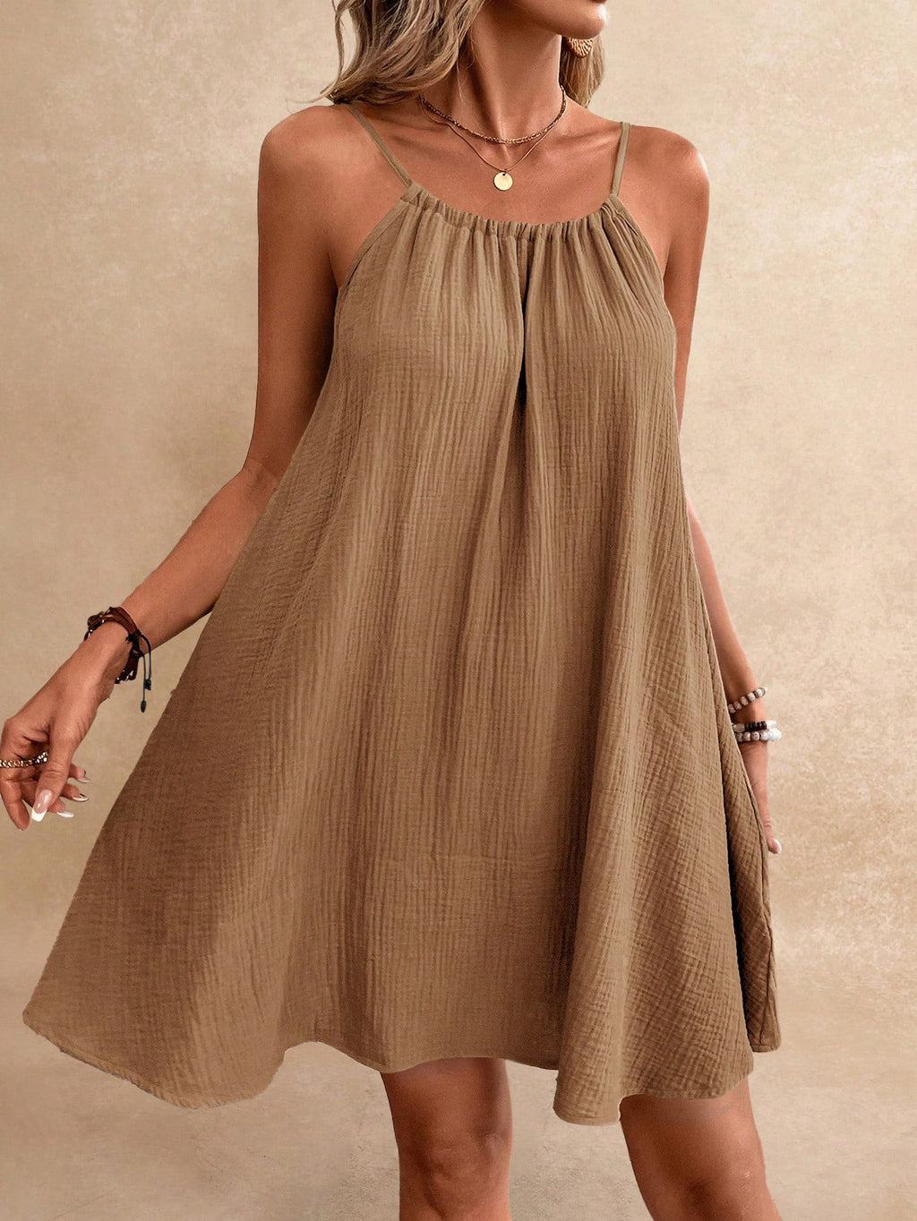 Backless Tie-Back Midi Dress