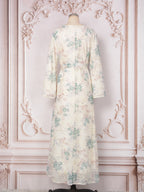 V-Neck Lace-Up Long-Sleeve Maxi Dress