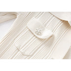 Knitted Diamond-Button Long Sleeve Maxi Dress for Women, Pocketed