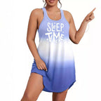 3D Floral Print Sleeveless A-Line Mini Dress for Women, Plus Size