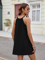Eyelet sleeveless mini dress, feminine summer dress by Vilmere
